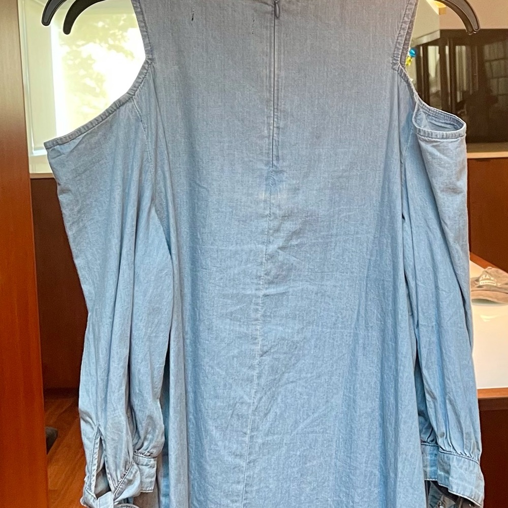 Do & Be Denim long shirt with peek a boo sleeves